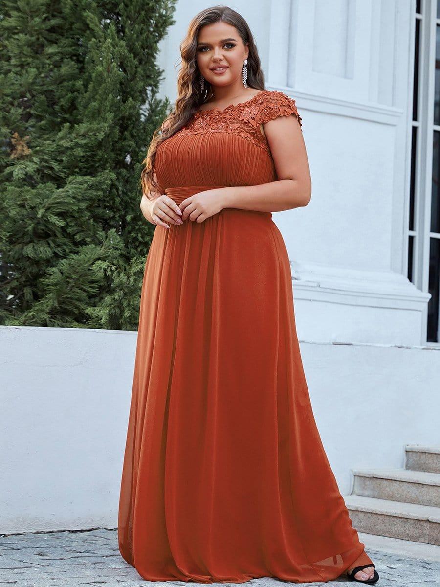 Plus Size Elegant Flattering Maxi Bridesmaid Dress(Final Sale) - Image 78