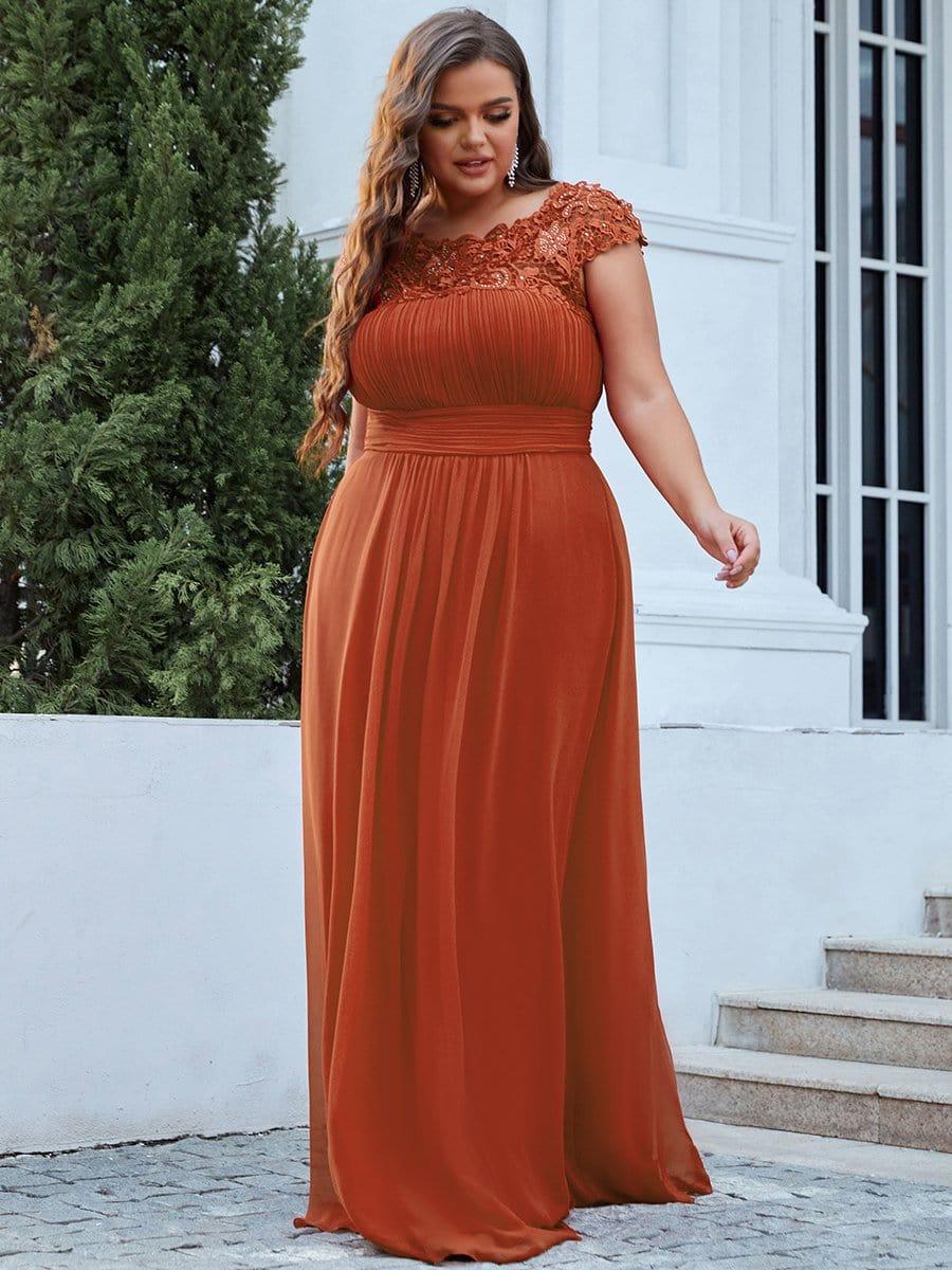 Plus Size Elegant Flattering Maxi Bridesmaid Dress(Final Sale) - Image 79