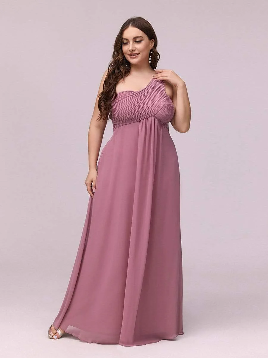 pretty ANAYA|Plus Size Chiffon One Shoulder Maxi Evening Dresses(Final Sale) - Image 12
