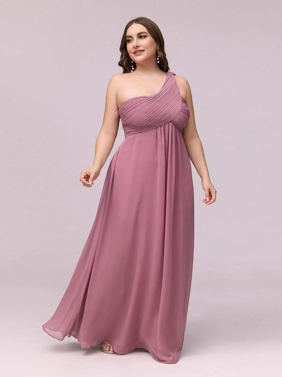pretty ANAYA|Plus Size Chiffon One Shoulder Maxi Evening Dresses(Final Sale) - Image 14