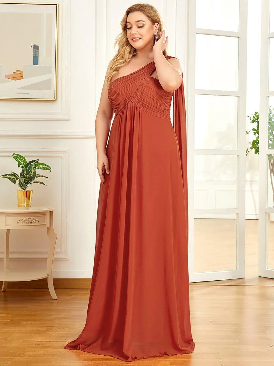 pretty ANAYA|Plus Size Chiffon One Shoulder Maxi Evening Dresses(Final Sale) - Image 18