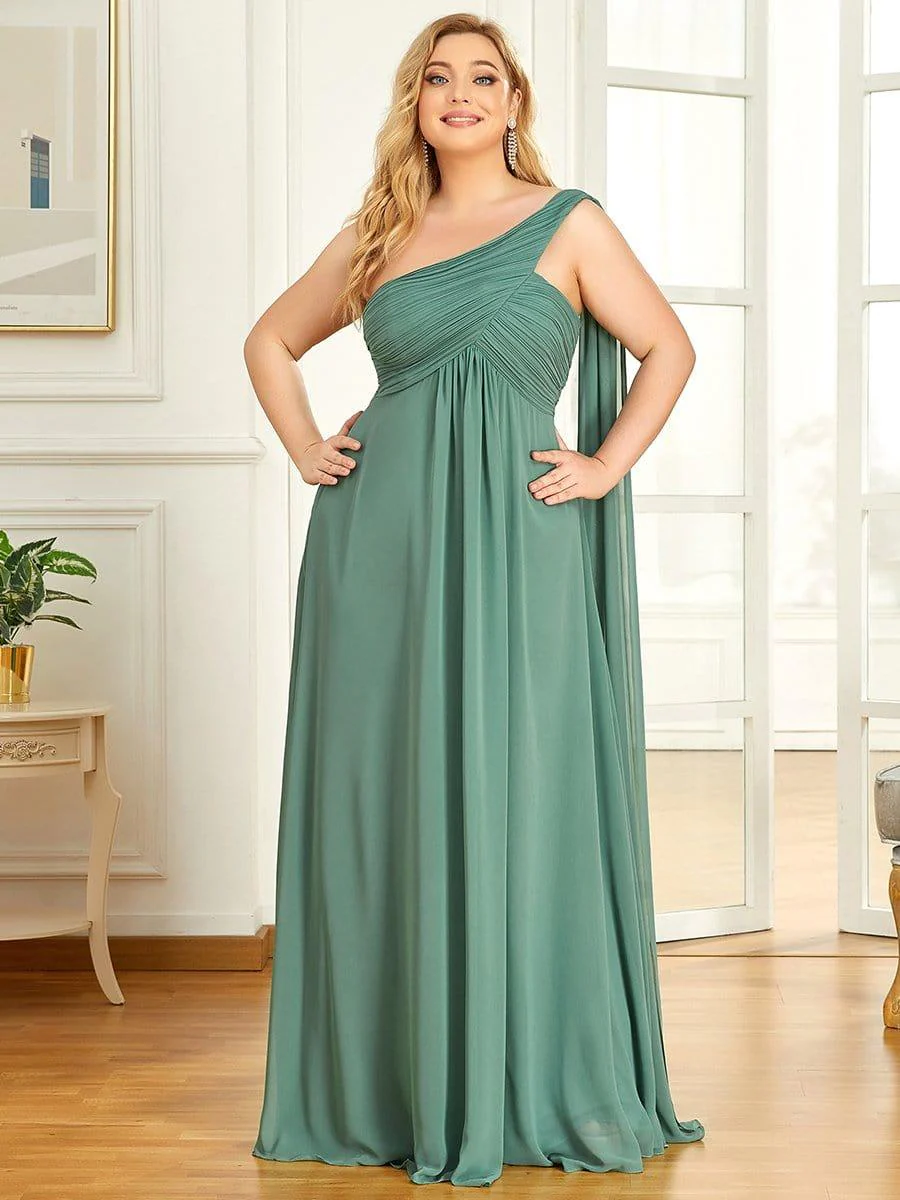 pretty ANAYA|Plus Size Chiffon One Shoulder Maxi Evening Dresses(Final Sale) - Image 20
