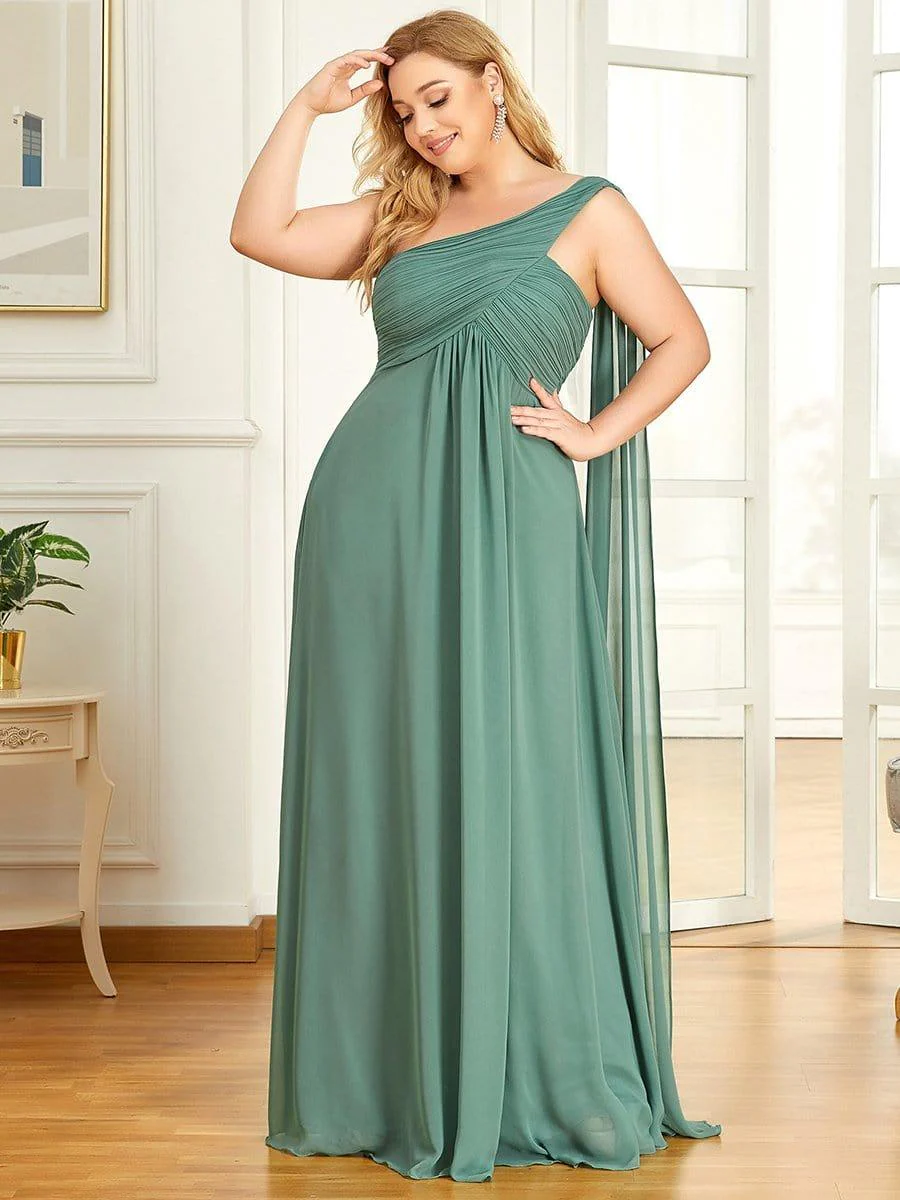 pretty ANAYA|Plus Size Chiffon One Shoulder Maxi Evening Dresses(Final Sale) - Image 22