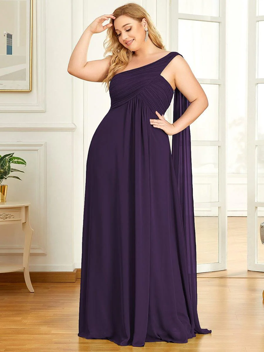 pretty ANAYA|Plus Size Chiffon One Shoulder Maxi Evening Dresses(Final Sale) - Image 29