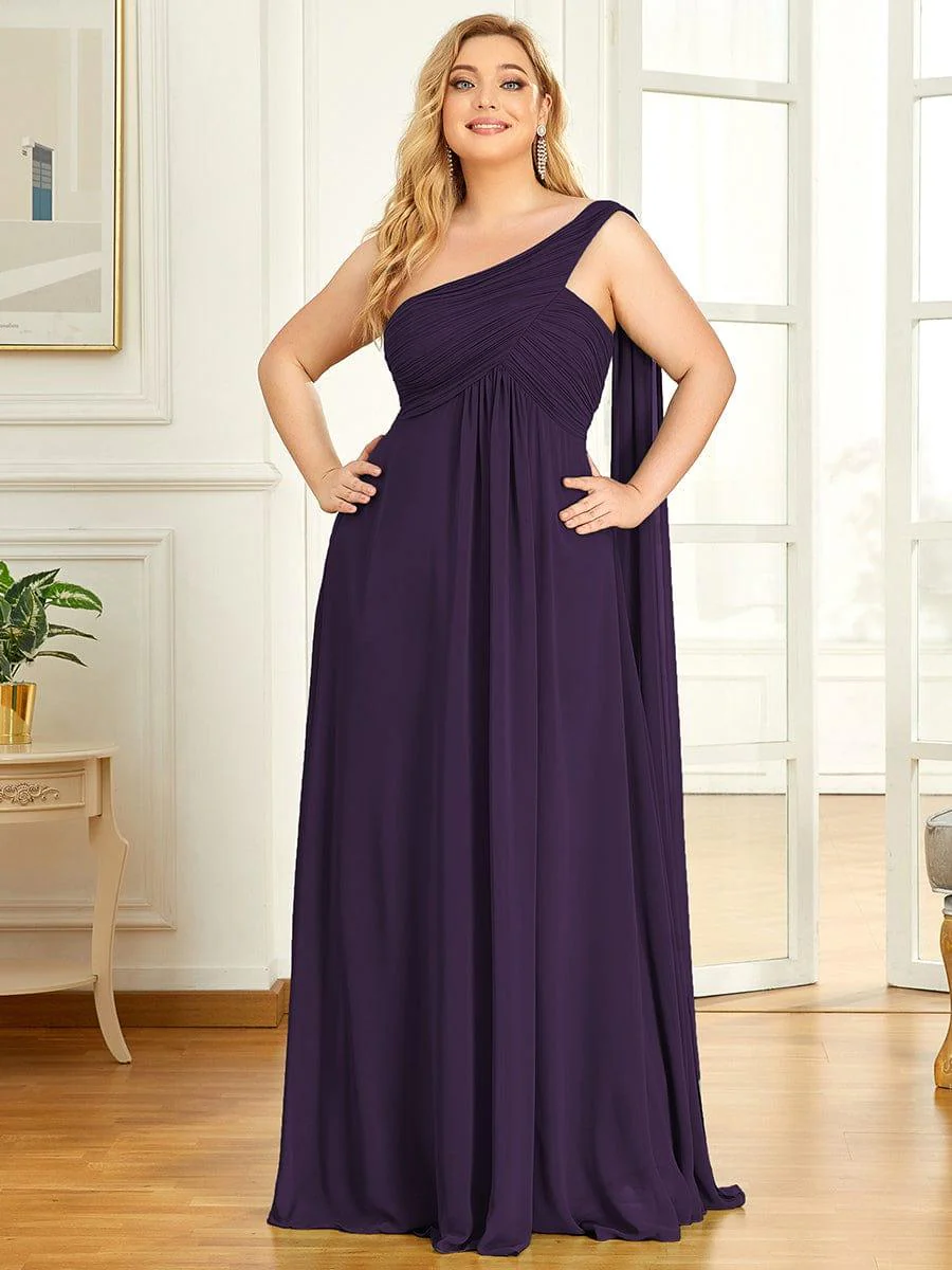 pretty ANAYA|Plus Size Chiffon One Shoulder Maxi Evening Dresses(Final Sale) - Image 31