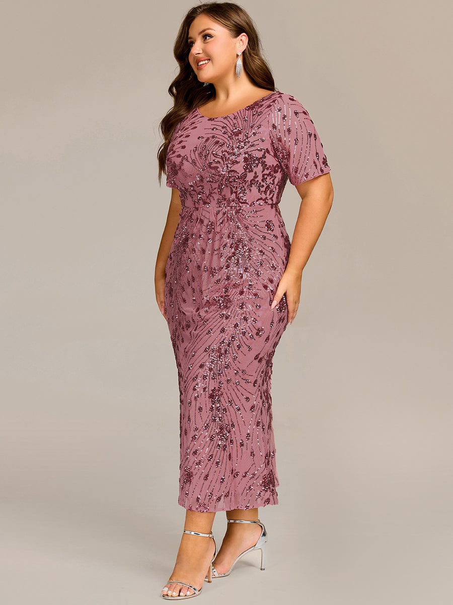 pretty HAYLEN|Plus Size Pleated Sequin Evening Dress - Image 26