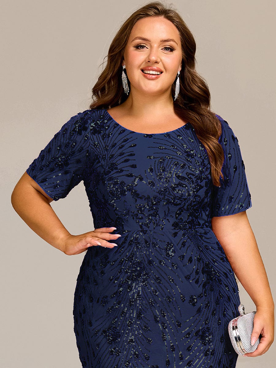 pretty HAYLEN|Plus Size Pleated Sequin Evening Dress - Image 29