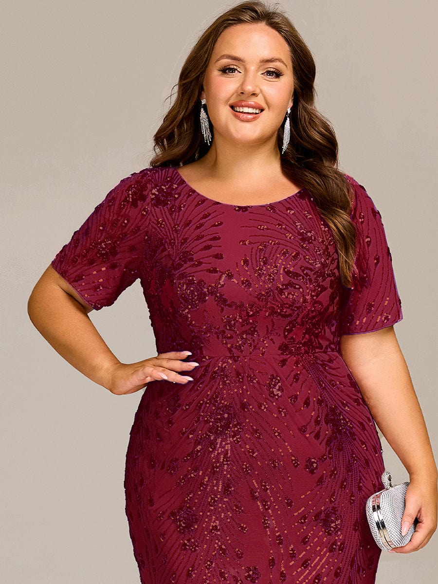 pretty HAYLEN|Plus Size Pleated Sequin Evening Dress - Image 32