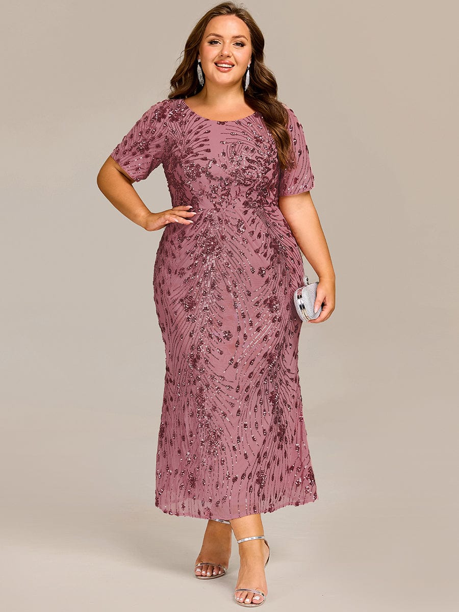 pretty HAYLEN|Plus Size Pleated Sequin Evening Dress - Image 7
