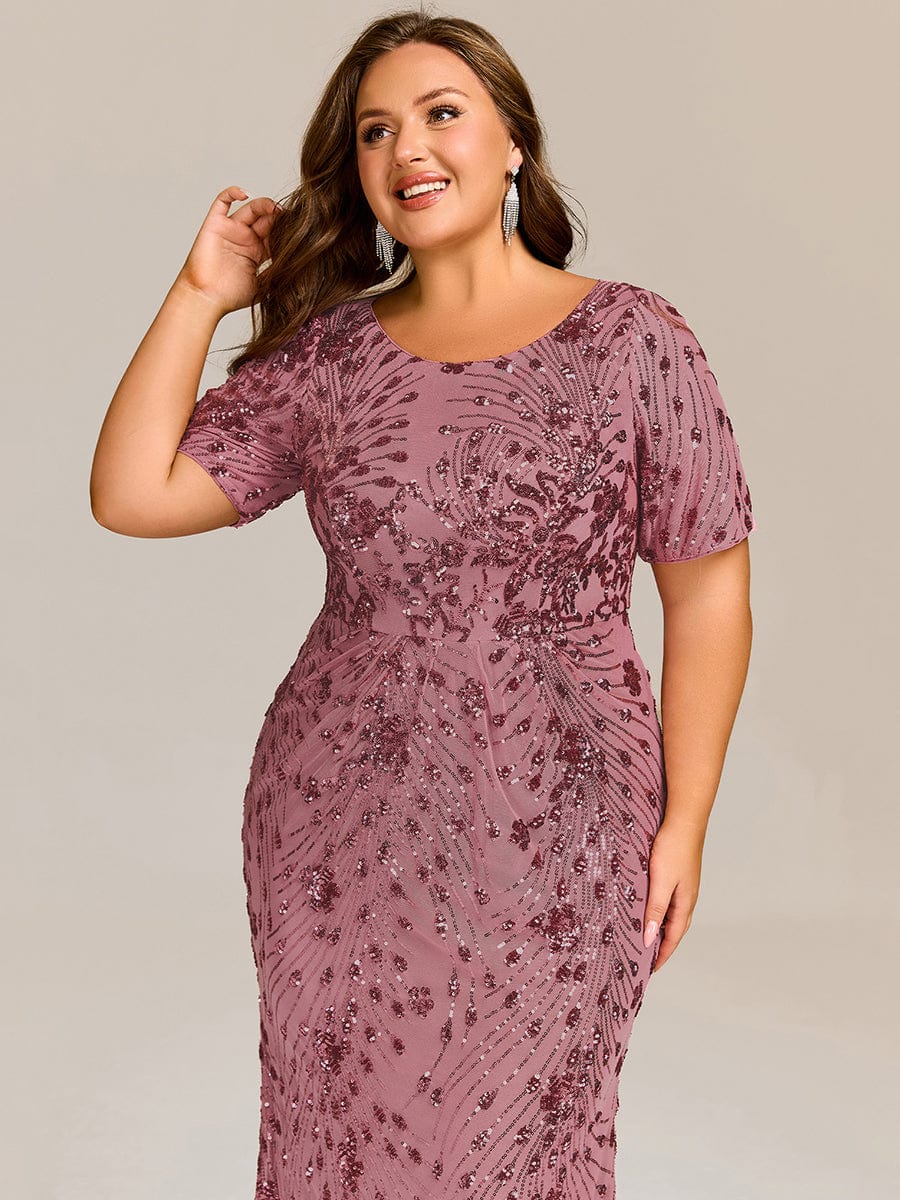pretty HAYLEN|Plus Size Pleated Sequin Evening Dress - Image 8