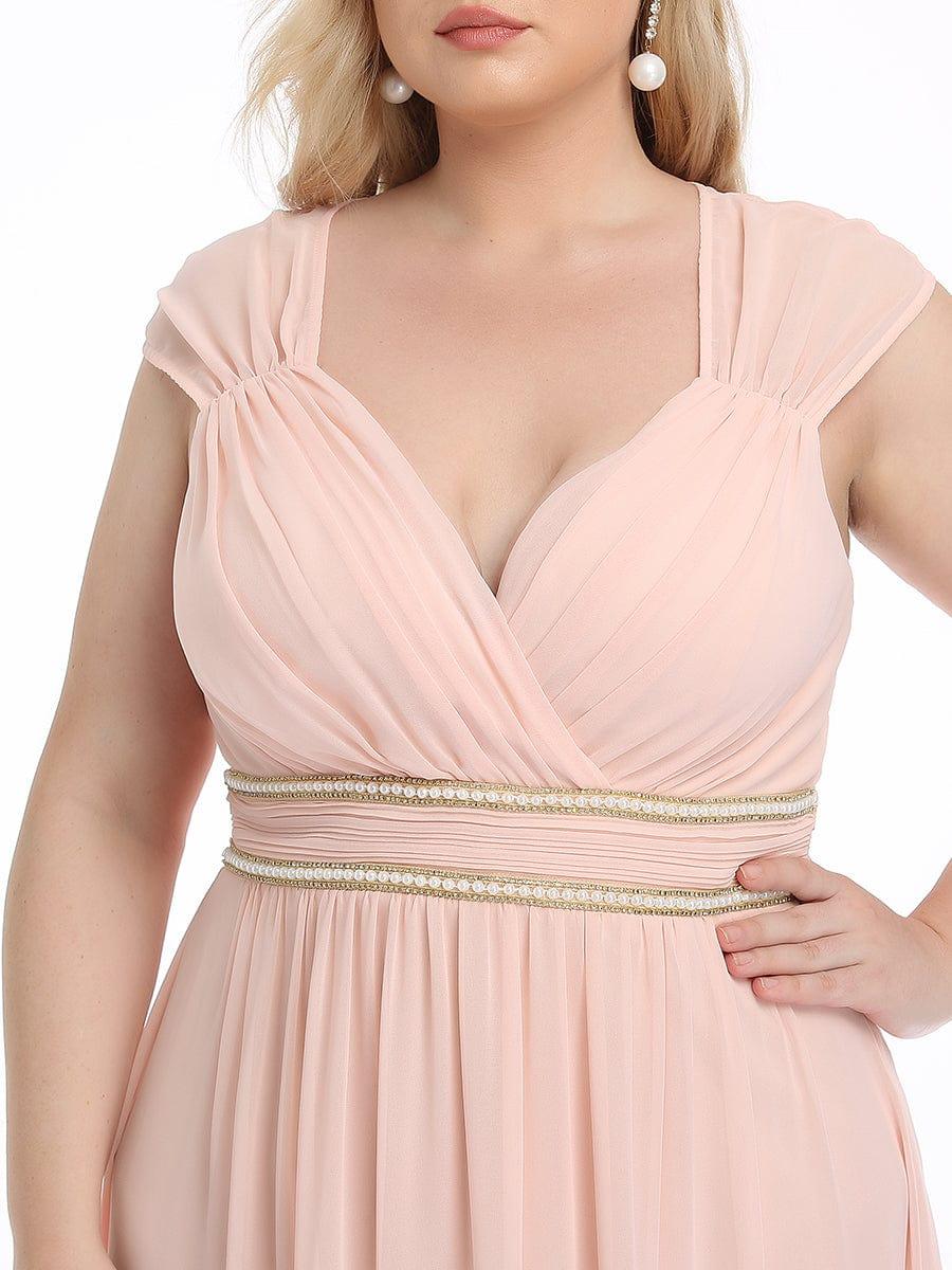 V-Neck Sleeveless Grecian Style Plus Size Evening Dresses - Image 10