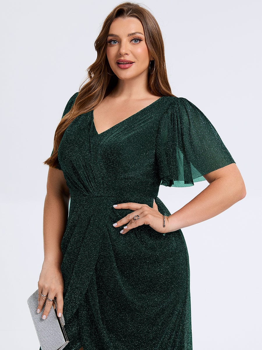 pretty NOIRA|Plus Size Slit Mesh Wedding Guest Dress - Image 13