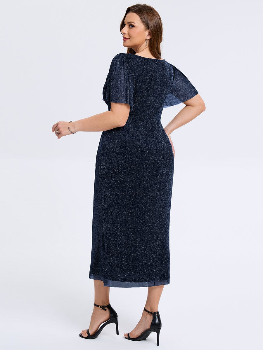 pretty NOIRA|Plus Size Slit Mesh Wedding Guest Dress - Image 17