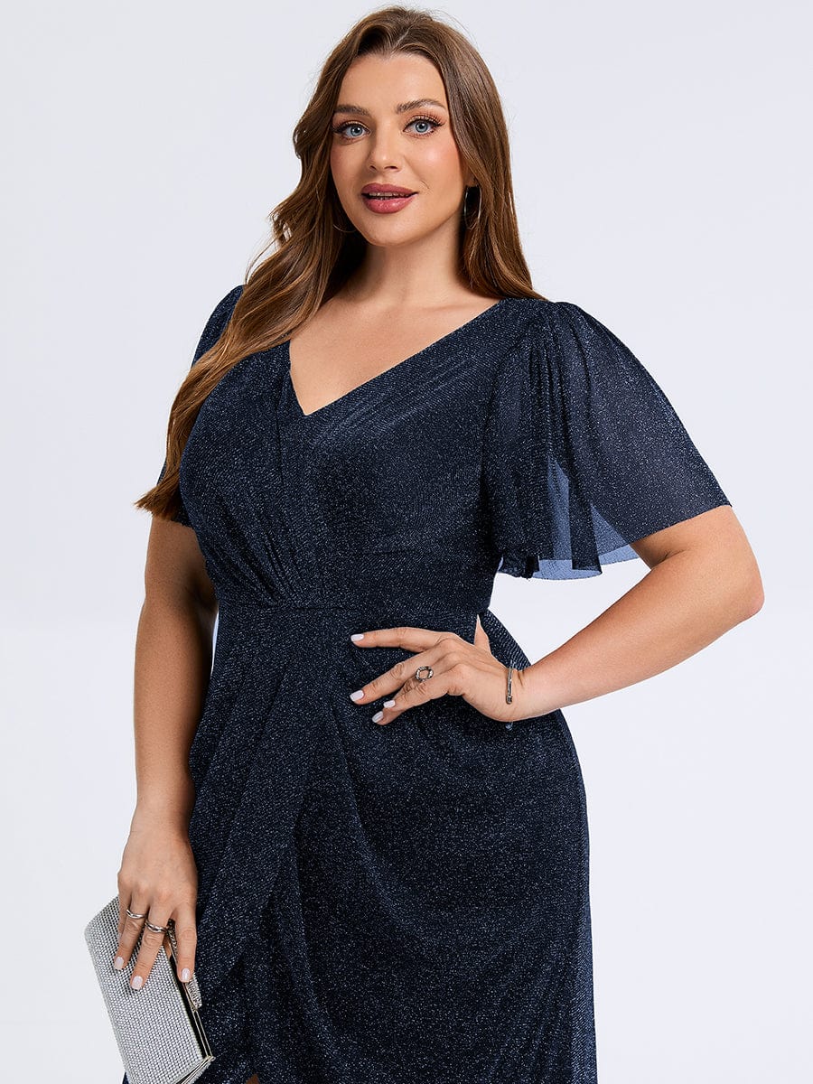 pretty NOIRA|Plus Size Slit Mesh Wedding Guest Dress - Image 18