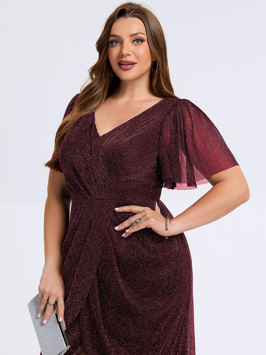 pretty NOIRA|Plus Size Slit Mesh Wedding Guest Dress - Image 8
