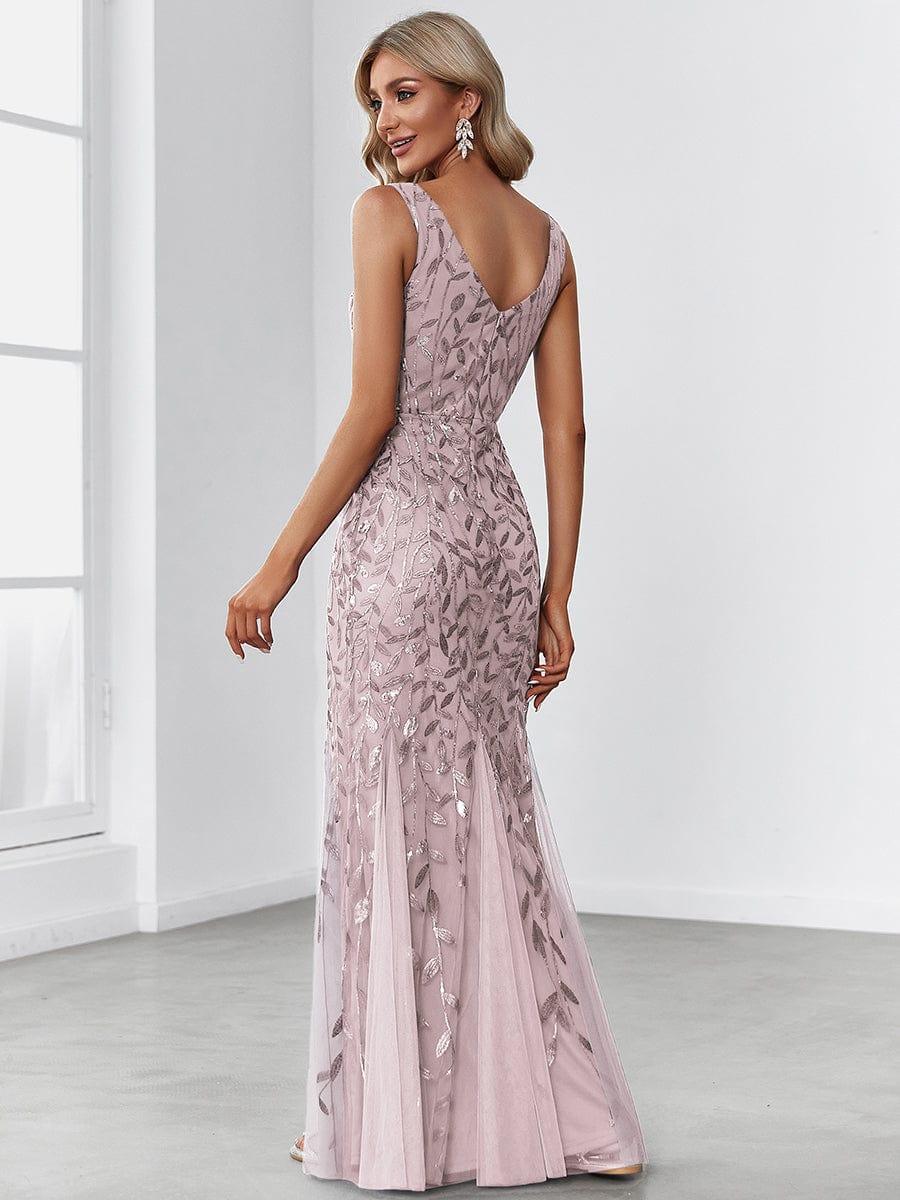 pretty ORIEL|Plus Size Women's V-Neck Fishtail Sequin Evening Dress - Image 68