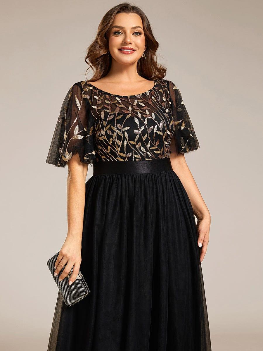 pretty SAPHIR|Plus Size Women's Embroidery Bridesmaid Dress with Short Sleeve - Image 103