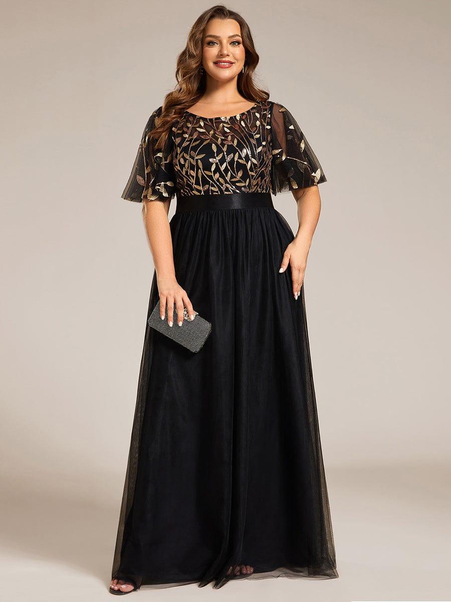 pretty SAPHIR|Plus Size Women's Embroidery Bridesmaid Dress with Short Sleeve - Image 105