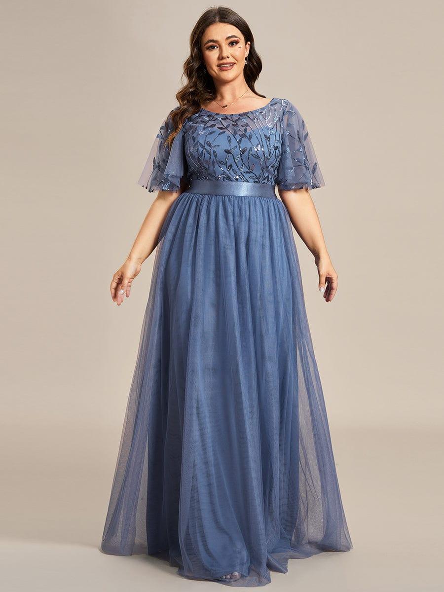 pretty SAPHIR|Plus Size Women's Embroidery Bridesmaid Dress with Short Sleeve - Image 45