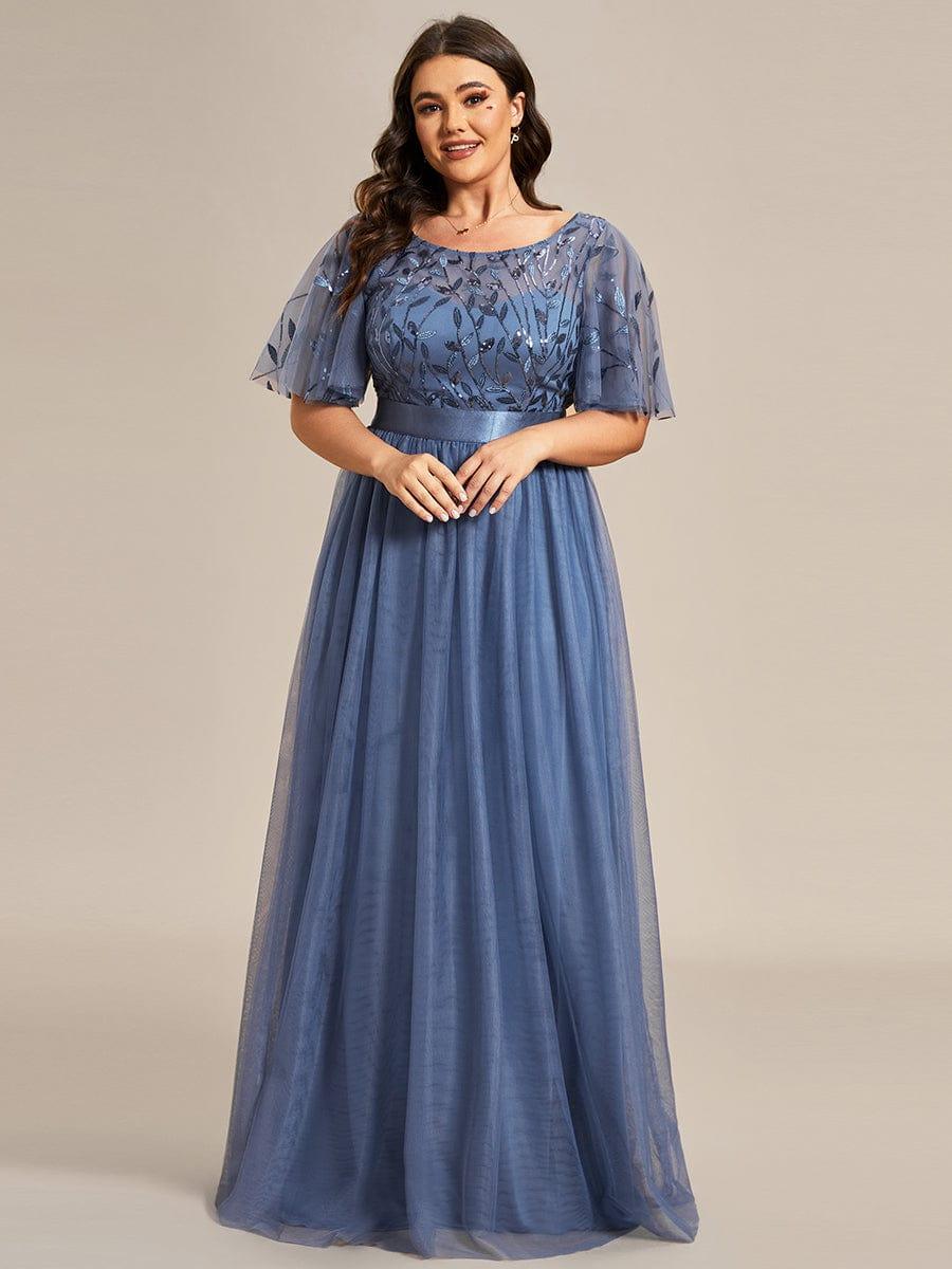 pretty SAPHIR|Plus Size Women's Embroidery Bridesmaid Dress with Short Sleeve - Image 49