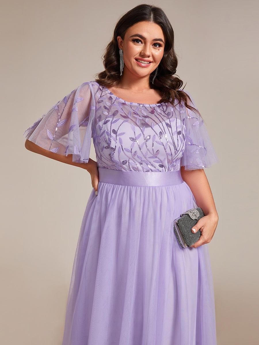 pretty SAPHIR|Plus Size Women's Embroidery Bridesmaid Dress with Short Sleeve - Image 62