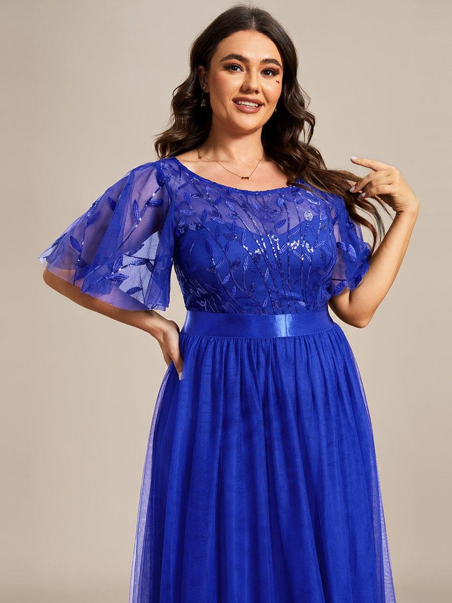 pretty SAPHIR|Plus Size Women's Embroidery Bridesmaid Dress with Short Sleeve - Image 67