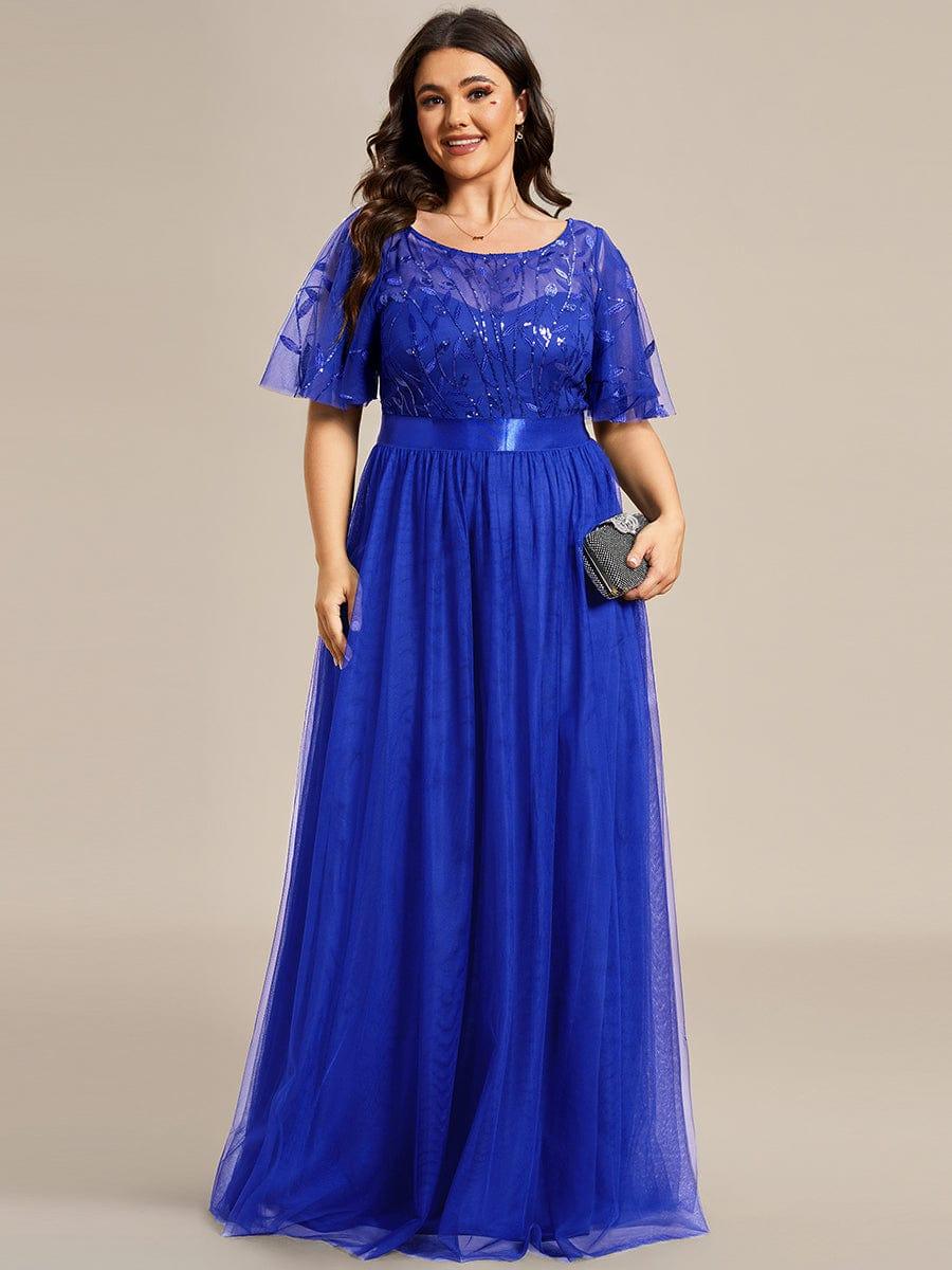 pretty SAPHIR|Plus Size Women's Embroidery Bridesmaid Dress with Short Sleeve - Image 69