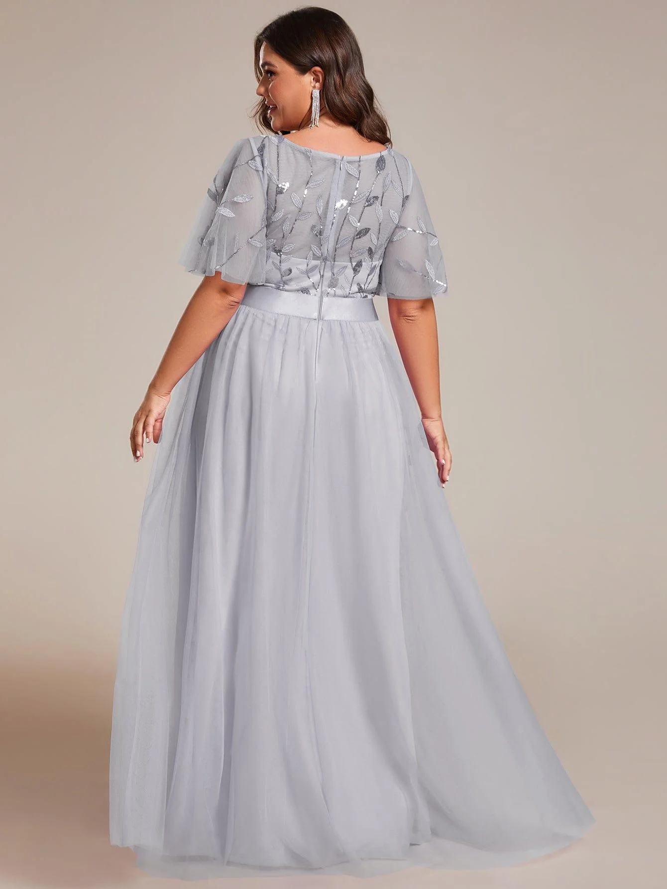 pretty SAPHIR|Plus Size Women's Embroidery Bridesmaid Dress with Short Sleeve - Image 70