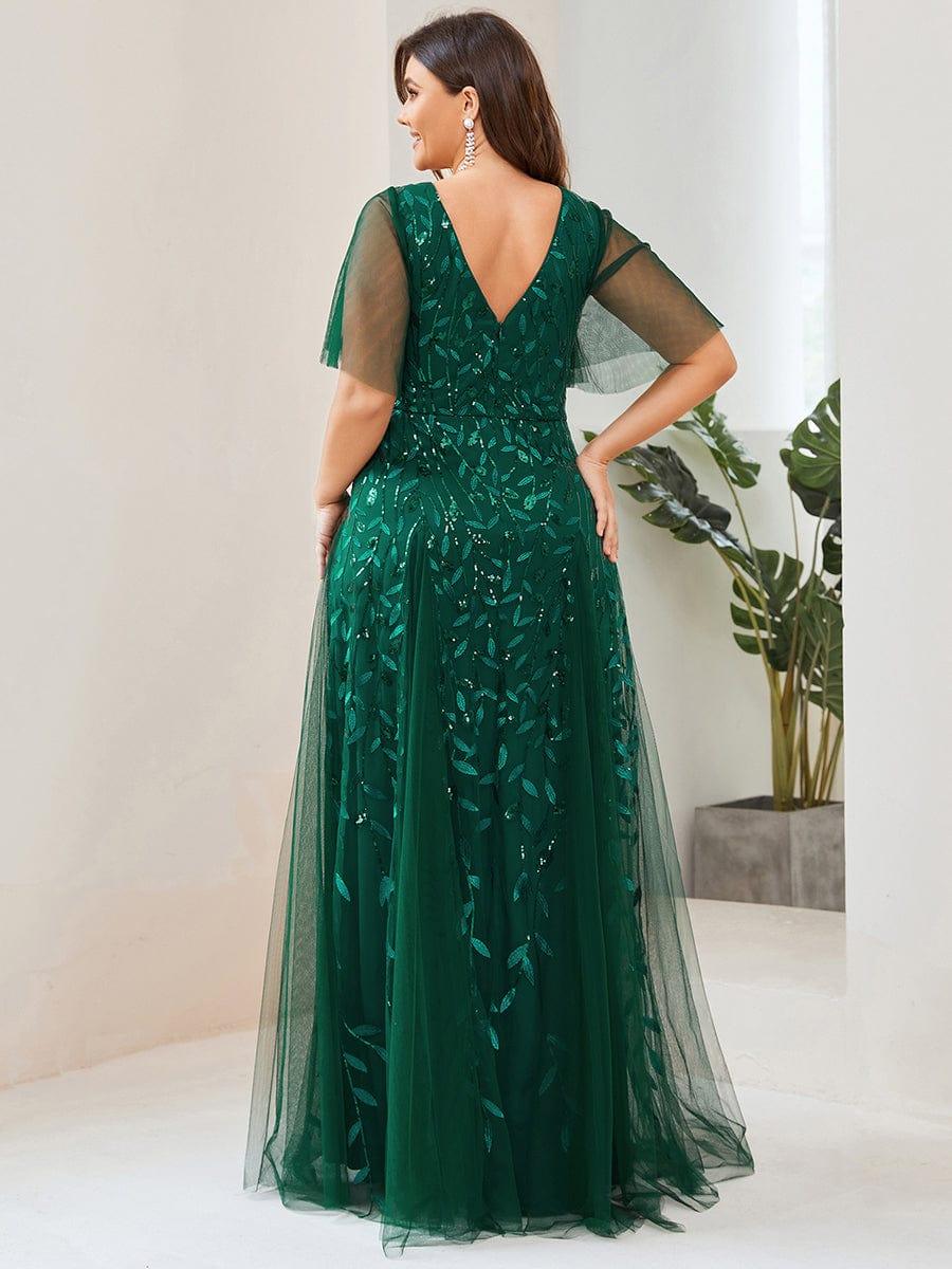 ever ASTRAL|Stunning V Neck Long Wedding Guest Dress with Ruffle Sleeves - Image 12