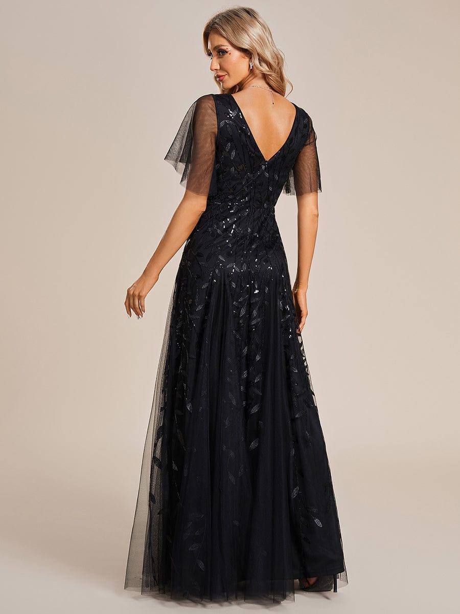ever ASTRAL|Stunning V Neck Long Wedding Guest Dress with Ruffle Sleeves - Image 47
