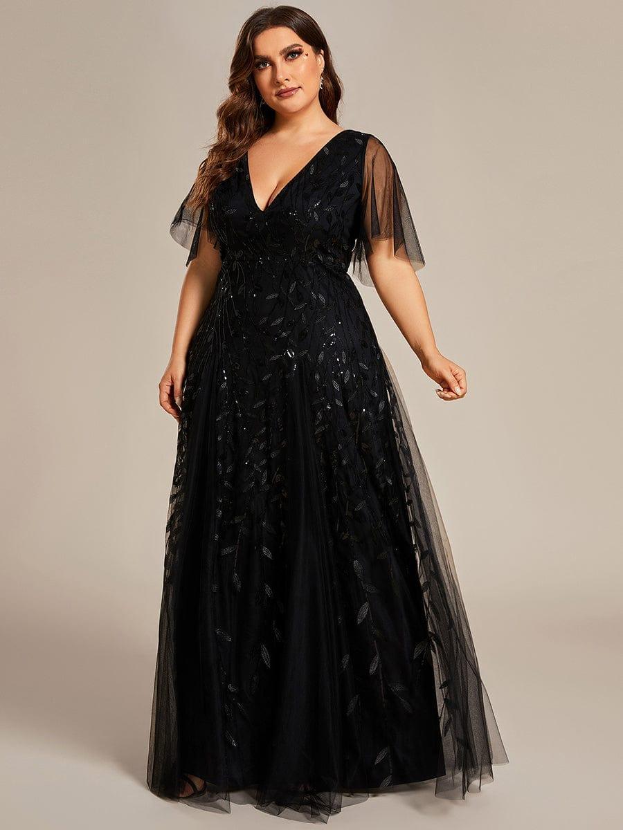 ever ASTRAL|Stunning V Neck Long Wedding Guest Dress with Ruffle Sleeves - Image 55