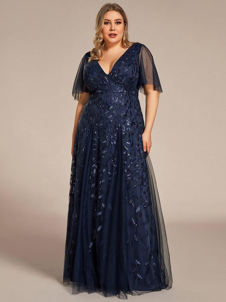 ever ASTRAL|Stunning V Neck Long Wedding Guest Dress with Ruffle Sleeves - Image 63