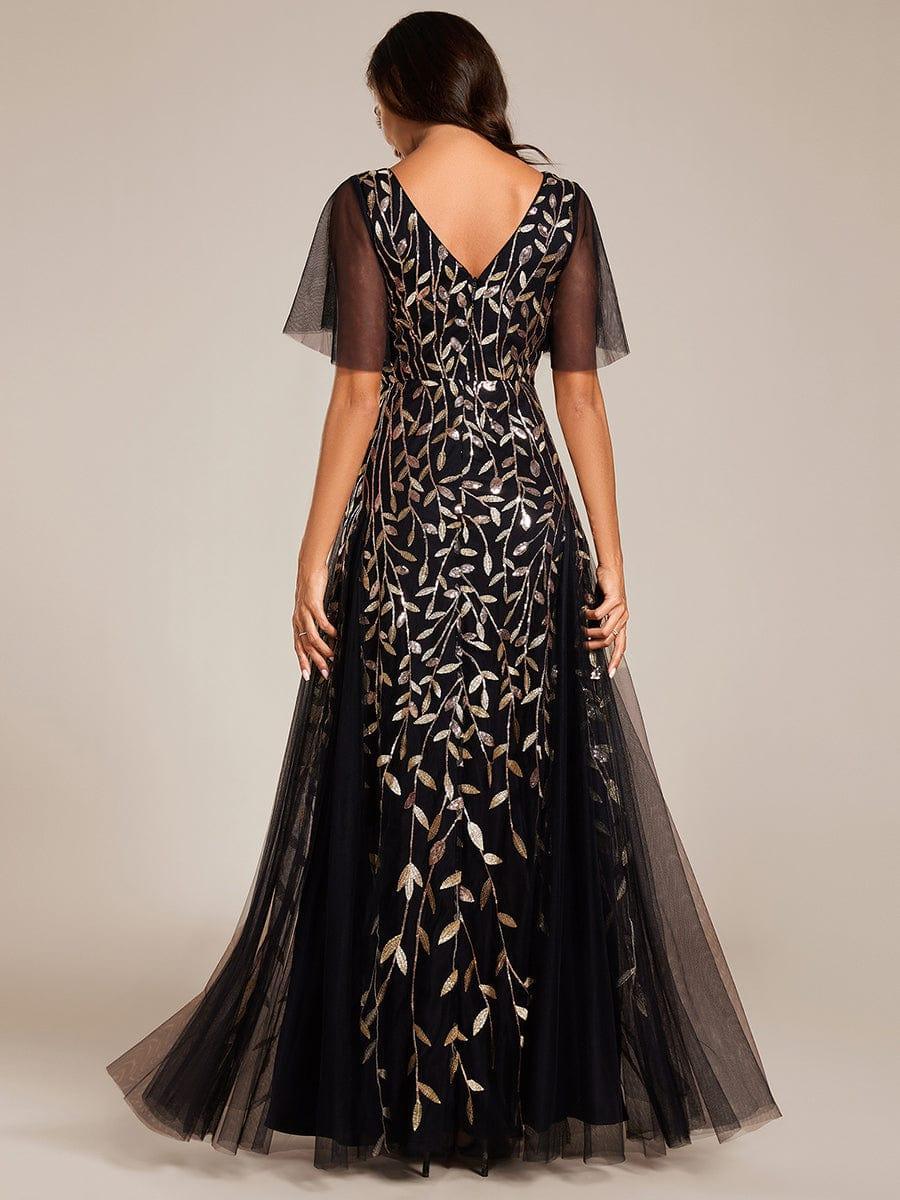 ever ASTRAL|Stunning V Neck Long Wedding Guest Dress with Ruffle Sleeves - Image 67