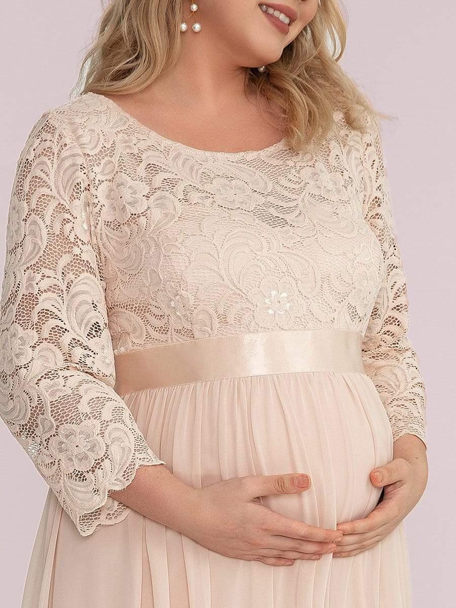 ever KALANI|Round Neck V Back 3/4 Sleeves Embroidered Maternity Dress - Image 8