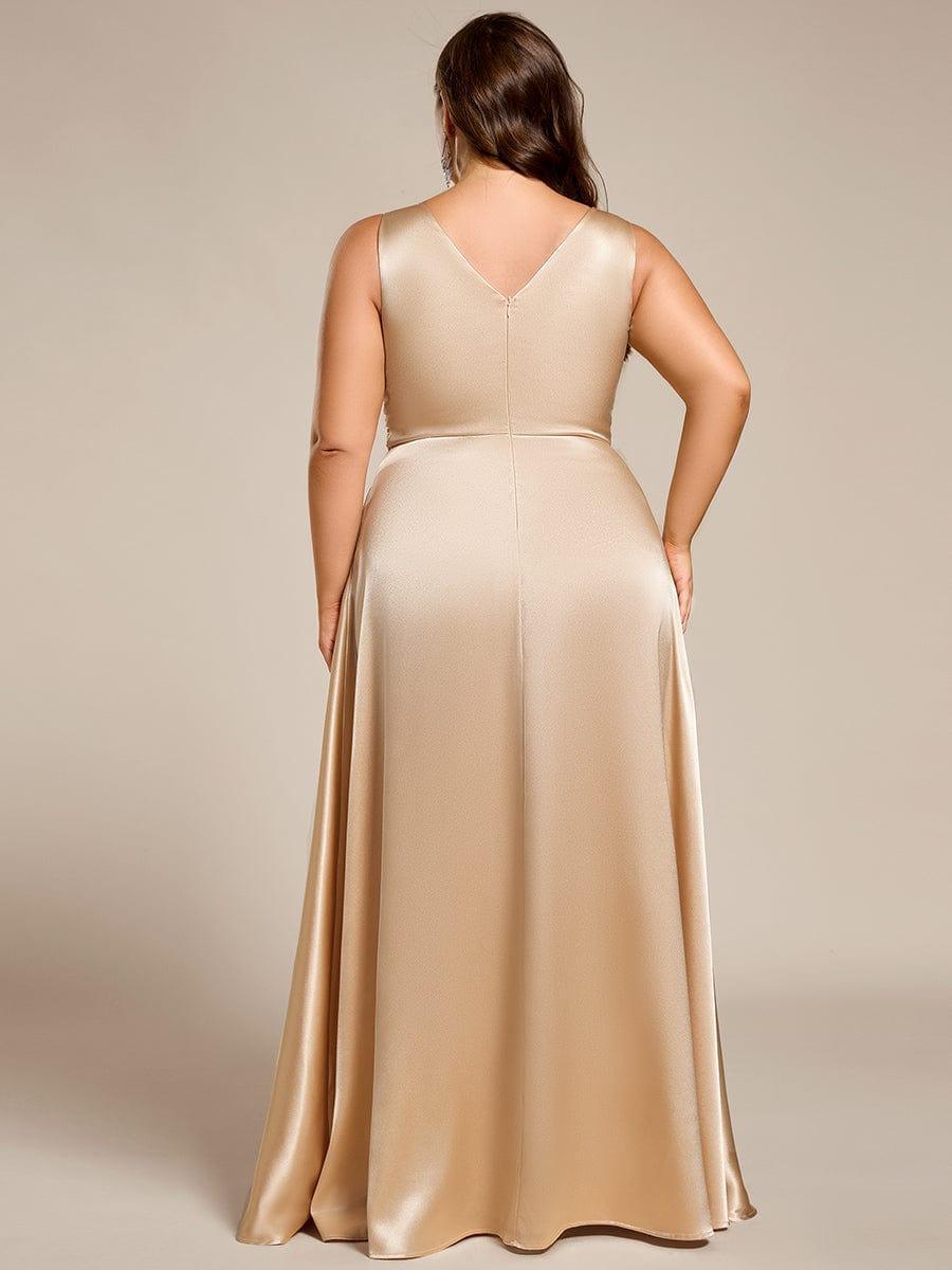 ever INDY|Sleeveless Empire Waist Satin Maxi Bridesmaid Dress With Pockets - Image 33