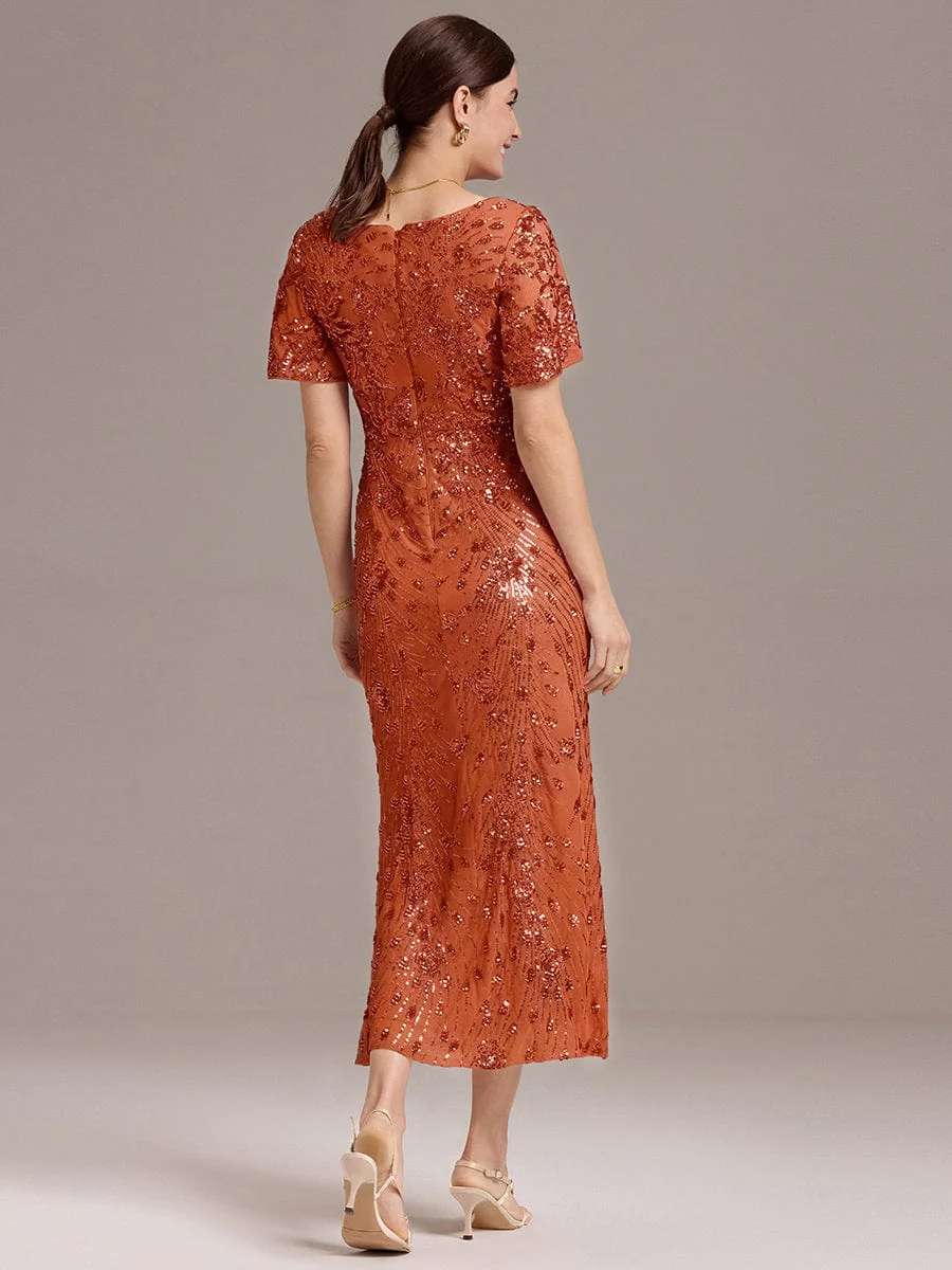 ever PALMER|Sequin Ruffle Sleeve Evening Dress - Image 102