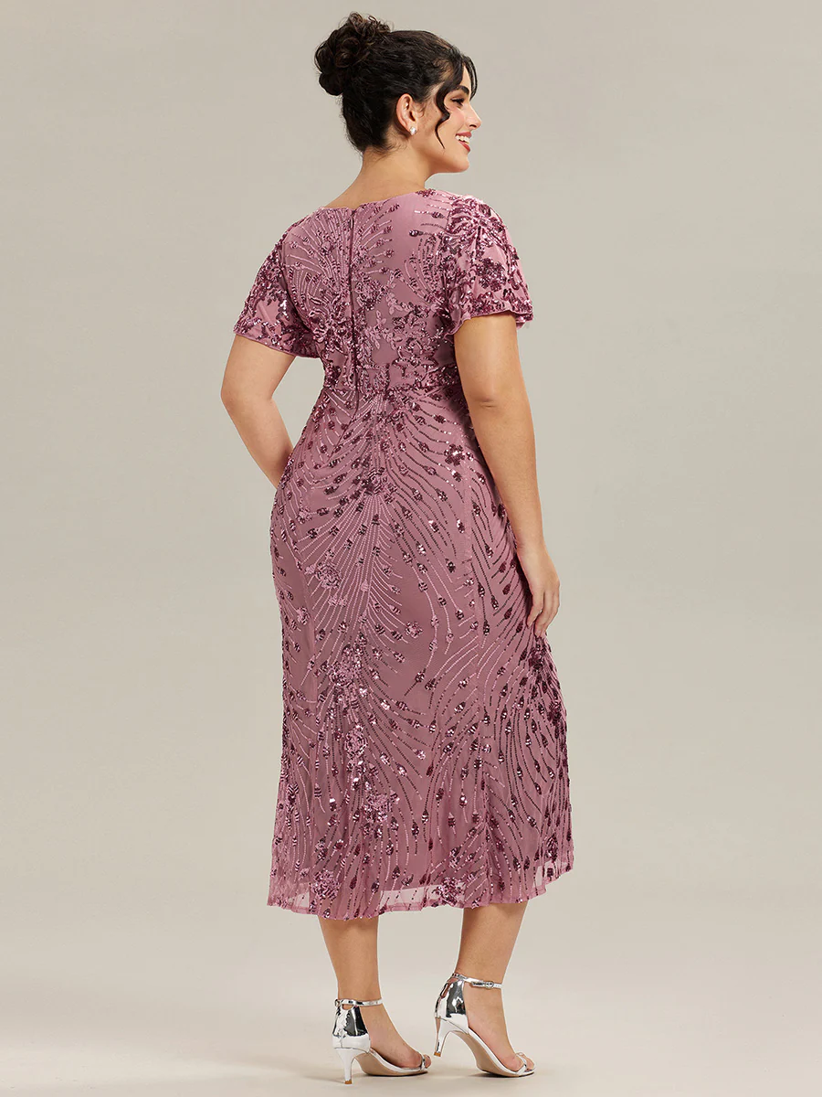 ever PALMER|Sequin Ruffle Sleeve Evening Dress - Image 29