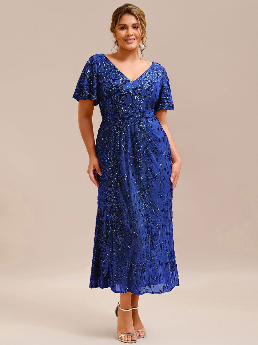 ever PALMER|Sequin Ruffle Sleeve Evening Dress - Image 51