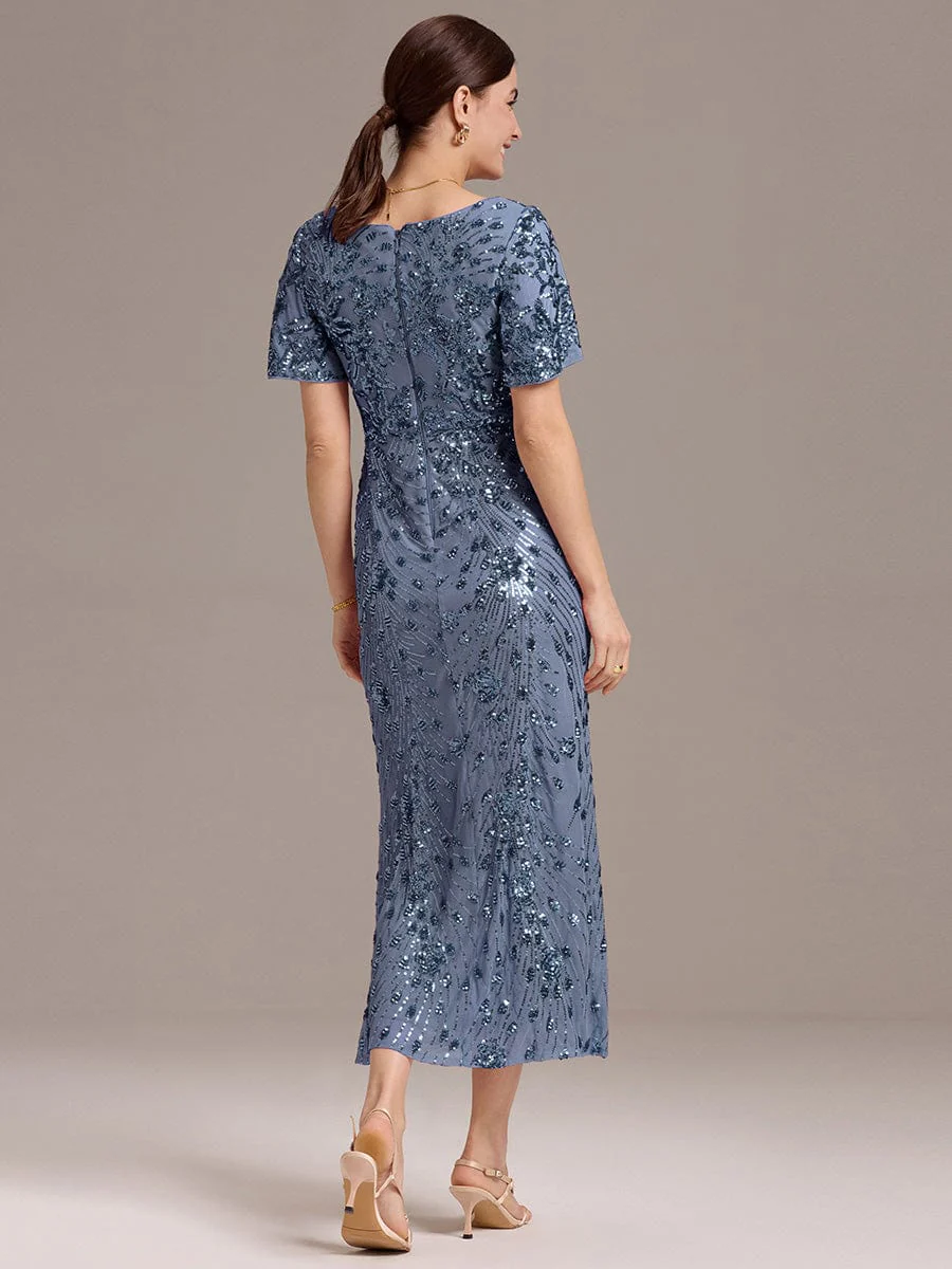 ever PALMER|Sequin Ruffle Sleeve Evening Dress - Image 54