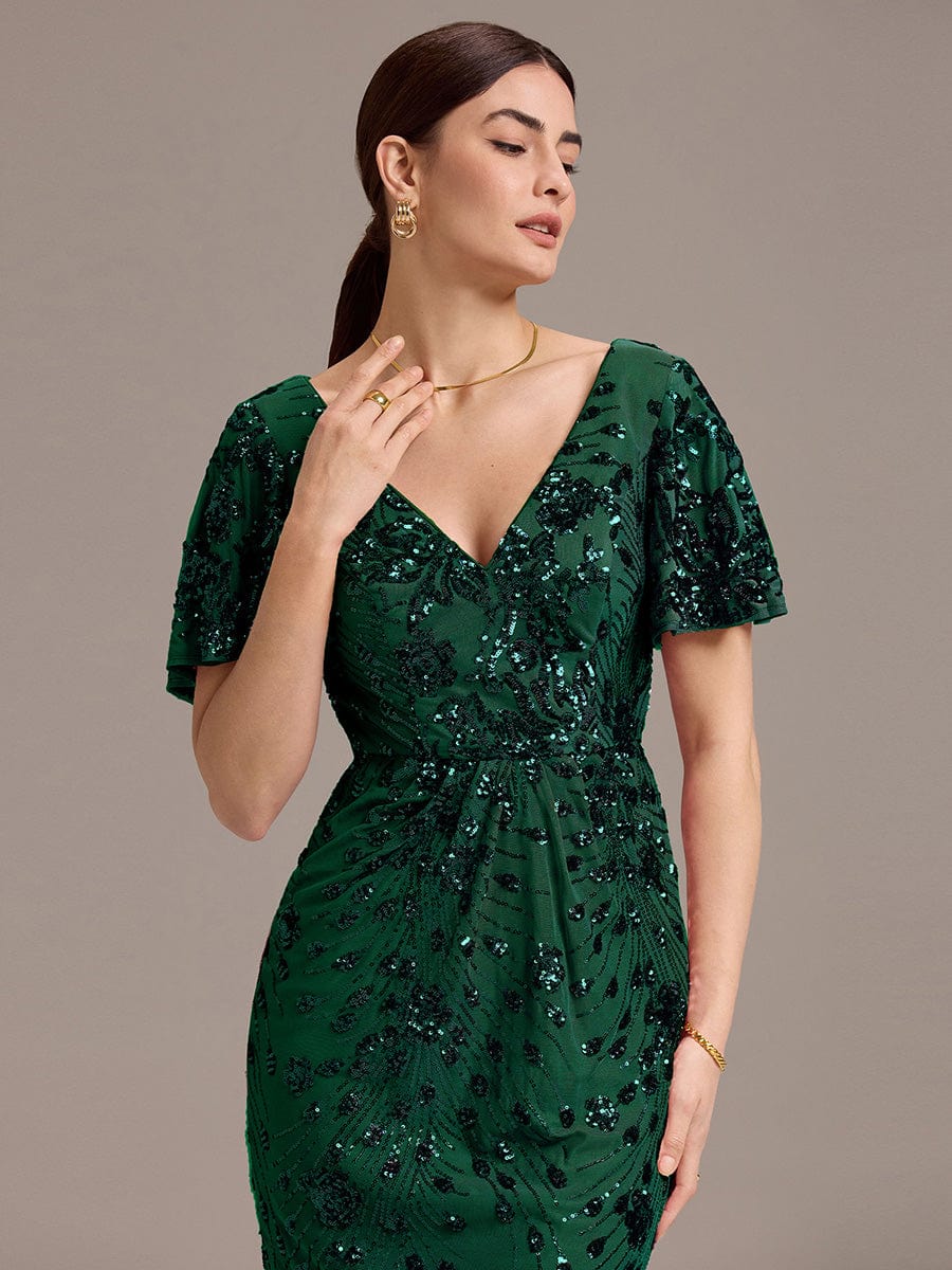ever PALMER|Sequin Ruffle Sleeve Evening Dress - Image 83