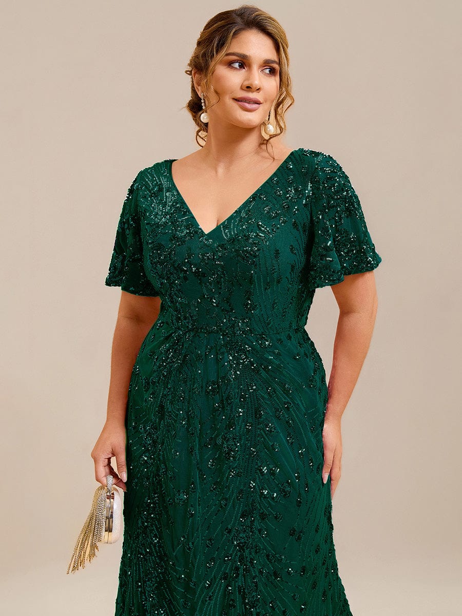 ever PALMER|Sequin Ruffle Sleeve Evening Dress - Image 88
