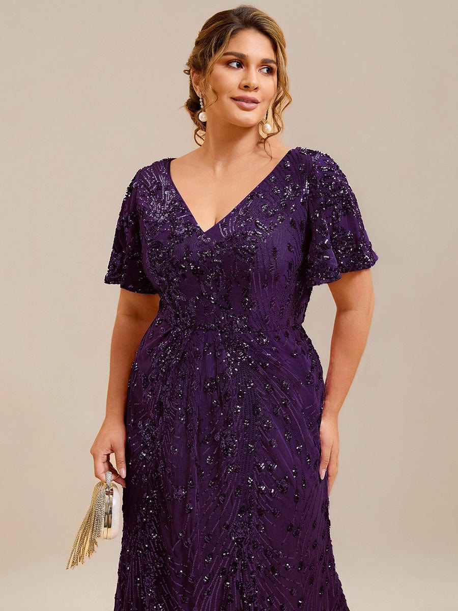 ever PALMER|Sequin Ruffle Sleeve Evening Dress - Image 98