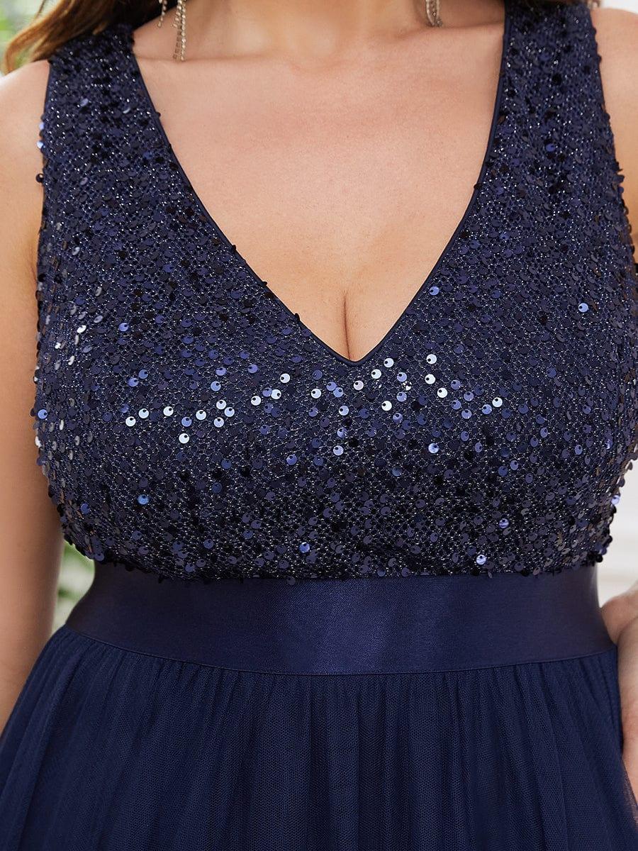 ever CALLIE|Sequin V-Neck Sleeveless High Low Evening Dress - Image 18