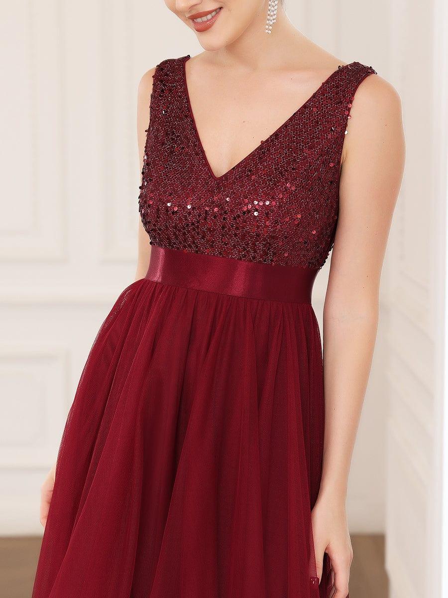 ever CALLIE|Sequin V-Neck Sleeveless High Low Evening Dress - Image 21