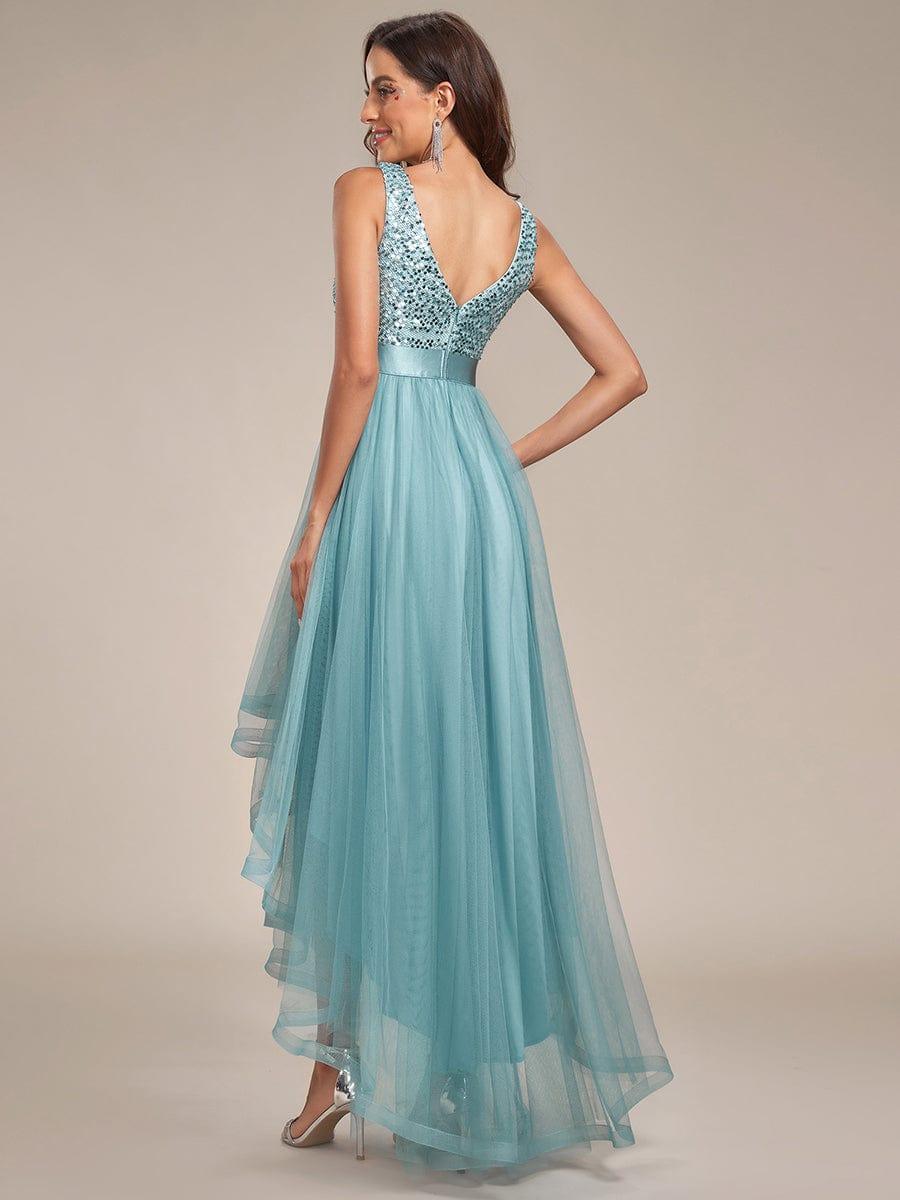 ever CALLIE|Sequin V-Neck Sleeveless High Low Evening Dress - Image 65