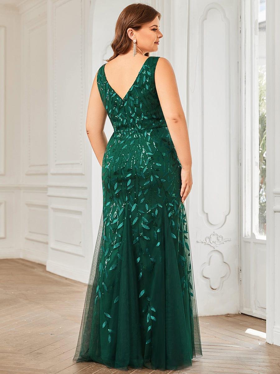 ever ORIEL|Sexy Double V-Neck Mermaid Sequin Evening Maxi Dress for Women - Image 9