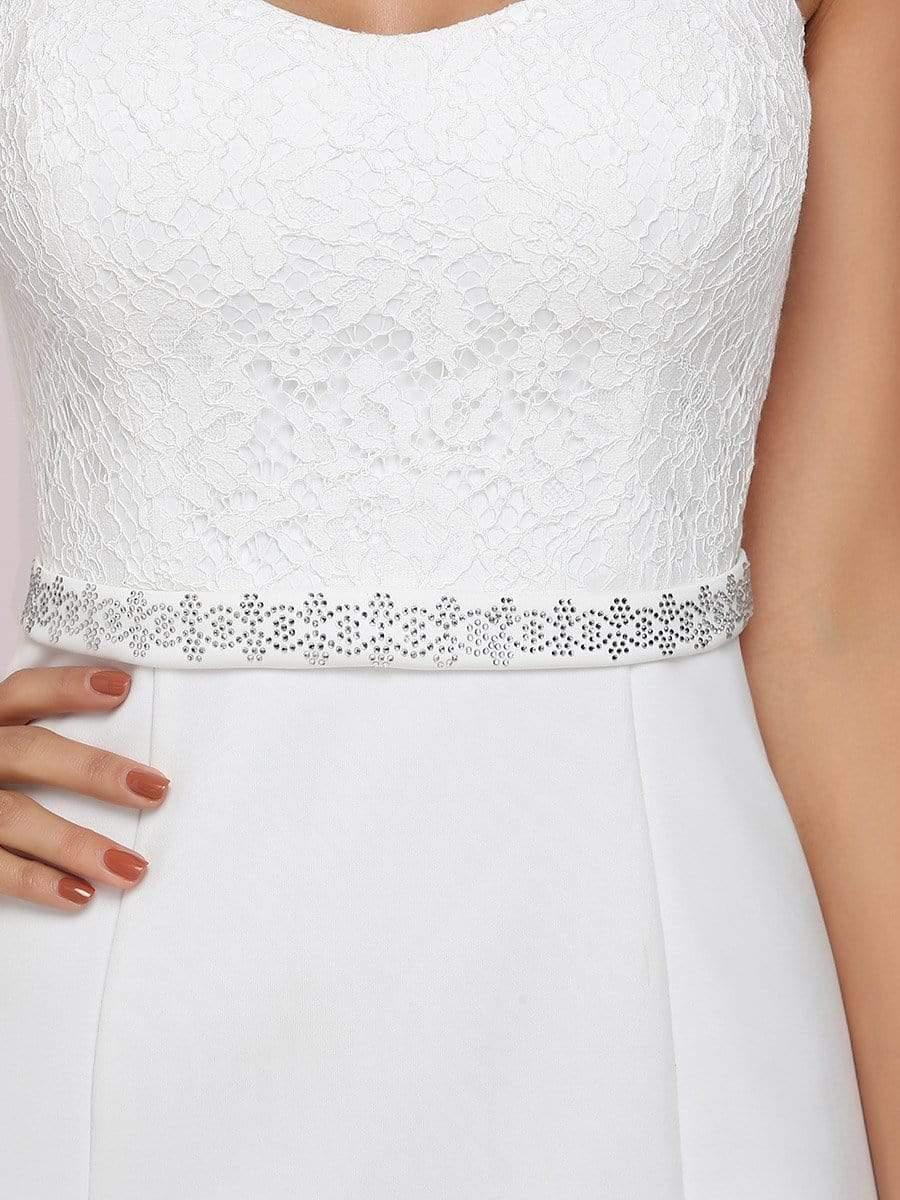 Simple Cap Sleeve Sweetheart Mermaid Style Wedding Dress - Image 15