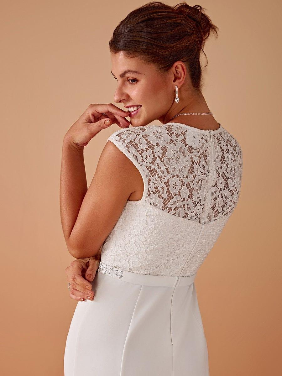 Simple Cap Sleeve Sweetheart Mermaid Style Wedding Dress - Image 4