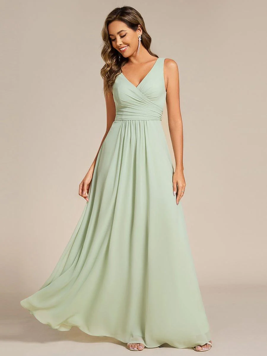 ever SAUYER|Sleeveless A-Line Chiffon Maxi Bridesmaid Dress - Image 15