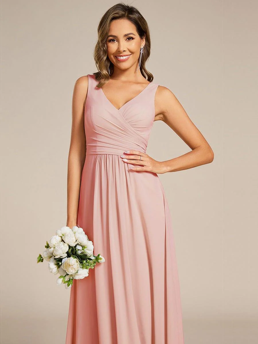 ever SAUYER|Sleeveless A-Line Chiffon Maxi Bridesmaid Dress - Image 23